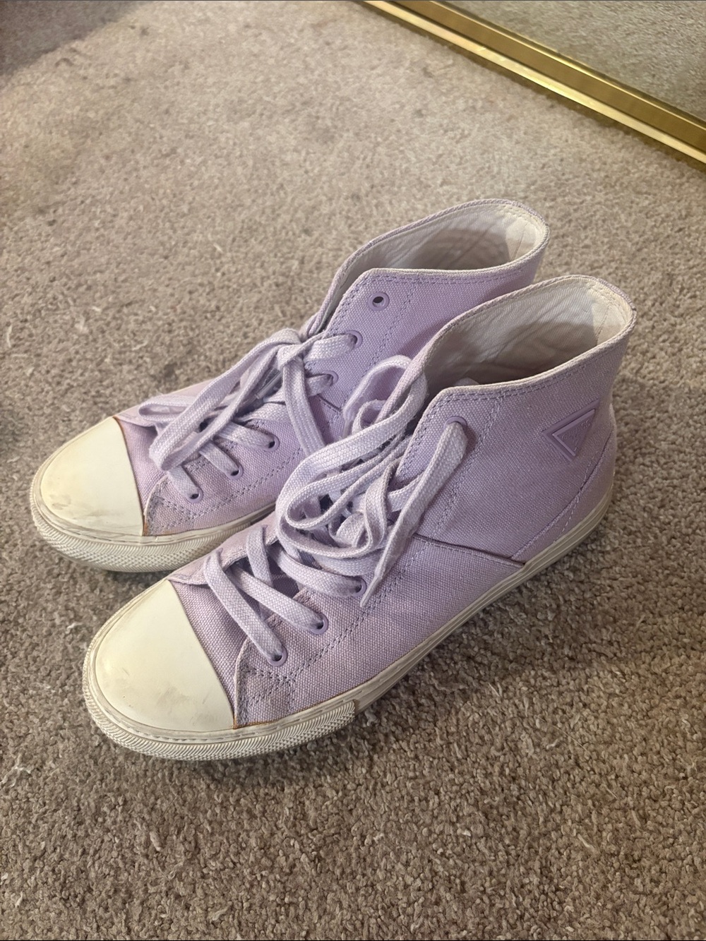 Guess Lilac High-Top Canvas Sneakers - Women's